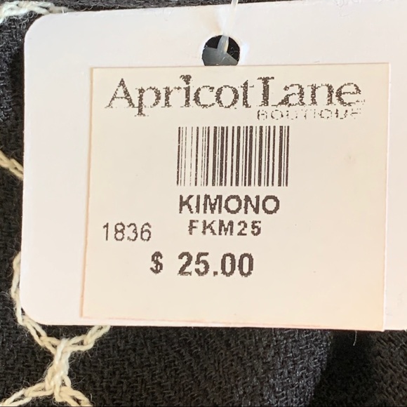 Apricot Lane Black Floral Embroidered Cardigan|S/M - Picture 6 of 6